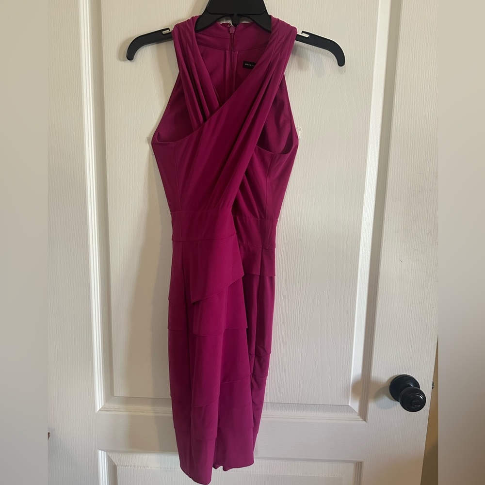 NWT White House Black Market Instantly Slimming Twist Neck Dress Size 00 prom - Picture 1 of 6